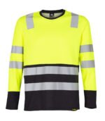 Polera híbrida bicolor reflectante para hombre manga larga