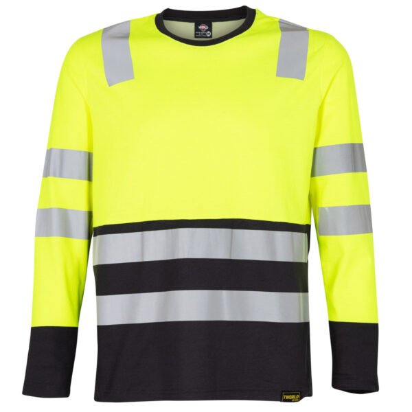 Polera híbrida bicolor reflectante para hombre manga larga