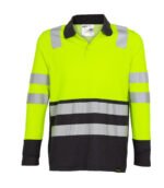 Polera polo híbrida bicolor reflectante para hombre