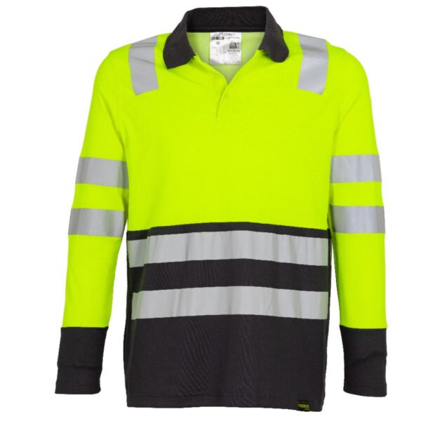 Polera polo híbrida bicolor reflectante para hombre