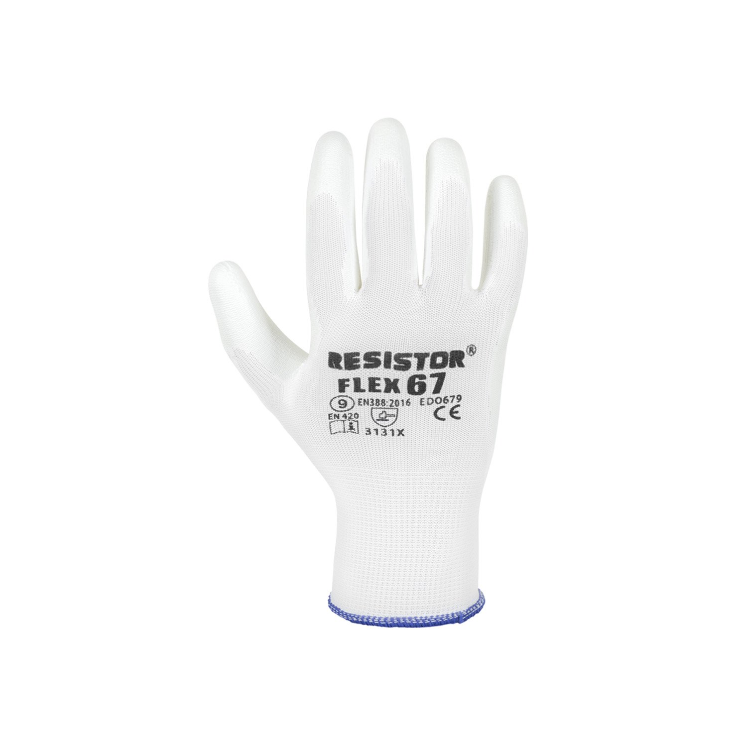 615843-FLEX-67-2.jpg Guantes Resistor Flex 67 con palma de PU blancos - Imagen 1