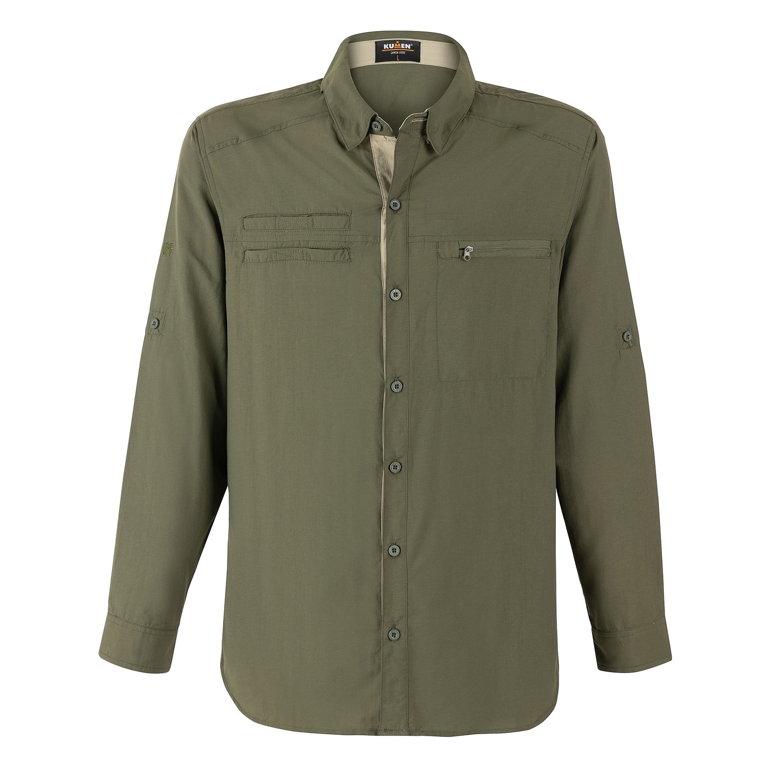 712076-CAMISA_NYLON_LODGE_OLIVA-1.jpg Camisa outdoor verde oliva Kumen - Imagen 1