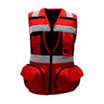 Chaleco geólogo minero Kumen para mujer rojo