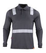 Polera polo híbrida reflectante para hombre manga larga