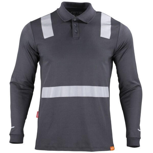 Polera polo híbrida reflectante para hombre manga larga